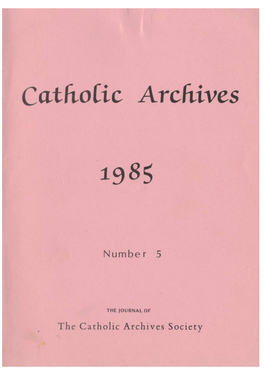 Catholic Archives 1985