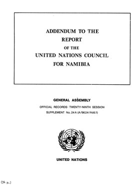 Addendum to the United Nations Council for Namibia