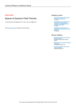 Spaces of Quantum Field Theories with FINITE VARIATIONS L D Ivanov