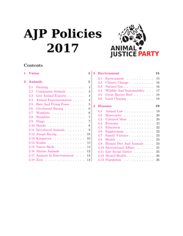 AJP Policy Summaries and Key Objectives