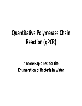 Quantitative Polymerase Chain Reaction (Qpcr)