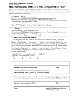 National Register of Historic Places Registration Form