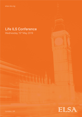 Life ILS Conference Wednesday 15Th May 2019