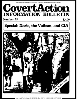 Covert Action Information Bulletin : Number 25: Special: Nazis, the Vatican, and Cia(1986)