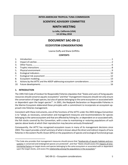 SAC-09-11 Ecosystem Considerations Report