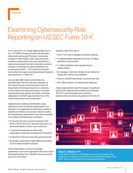 Examining Cybersecurity Risk Reporting on US SEC Form 10-K