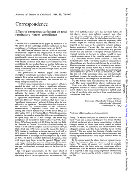 Effect of Exogenous Surfactant on Total Respiratory System Compliance