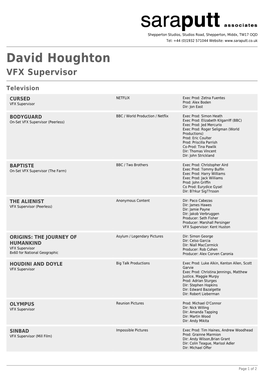 David Houghton VFX Supervisor