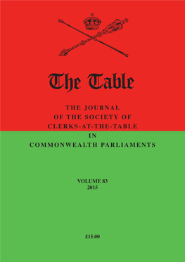 The Table, Volume 83, 2015