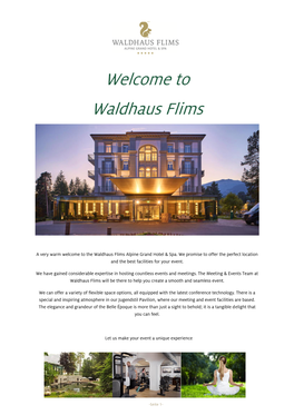 Welcome to Waldhaus Flims