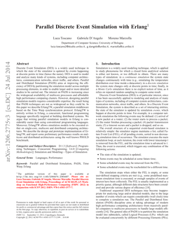 Parallel Discrete Event Simulation with Erlang