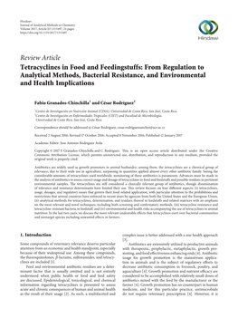 Review Article Tetracyclines in Food and Feedingstuffs: from Regulation to Analytical Methods, Bacterial Resistance, and Environmental and Health Implications