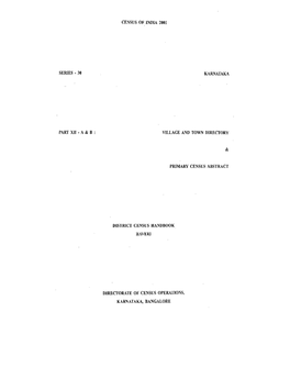 District Census Handbook, Haveri, Part XII-A & B, Series-30