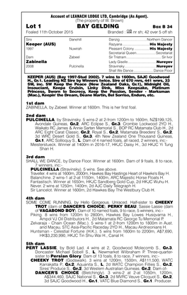 Lot 1 BAY GELDING Box B 34 Foaled 11Th October 2015 Branded: Nrsh;42Over5offsh