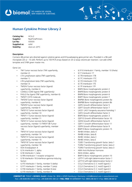 Human Cytokine Primer Library 2