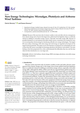 Microalgae, Photolysis and Airborne Wind Turbines