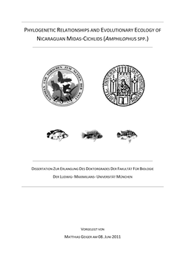 Phylogenetic Relationships and Evolutionary Ecology of Nicaraguan Midas-Cichlids (Amphilophus Spp.)