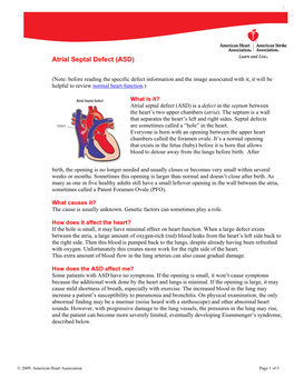 Atrial Septal Defect (ASD)