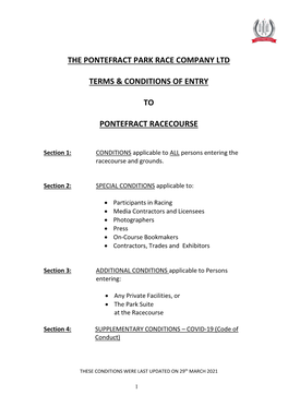 Racecourse Guidance Document