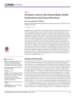 Archaea in and on the Human Body: Health Implications and Future Directions