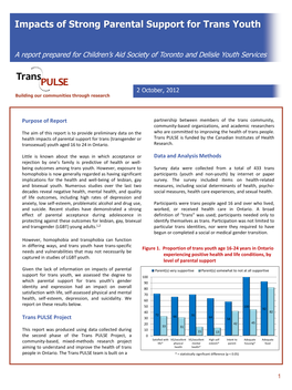 Impacts of Strong Parental Support for Trans Youth