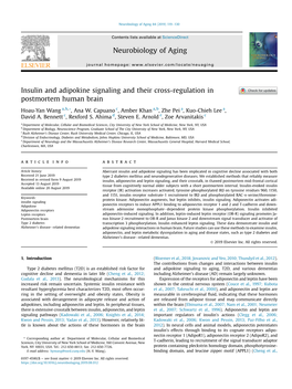 Insulin and Adipokine Signaling and Their Cross-Regulation in Postmortem Human Brain