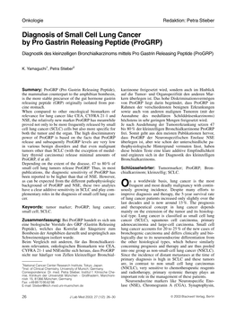 Diagnosis of Small Cell Lung Cancer by Pro Gastrin Releasing Peptide (Progrp)