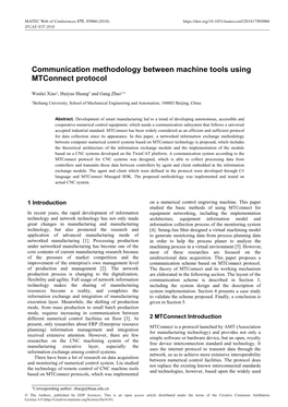 Communication Methodology Between Machine Tools Using Mtconnect Protocol