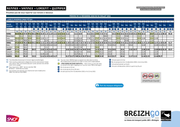 RENNES VANNES LORIENT QUIMPER En Vous Rendant Sur Sncf.Com N’Oubliez Pas De Vous Reporter Aux Renvois Ci-Dessous PÉRIODE DU 13 DÉCEMBRE 2020 AU 02 JUILLET 2021