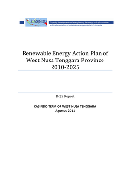 Renewable Energy Action Plan of West Nusa Tenggara Province 2010-2025
