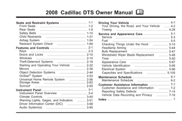 2008 Cadillac DTS Owner Manual M