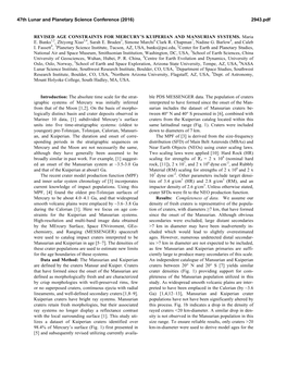 Revised Age Constraints for Mercury's Kuiperian and Mansurian Systems