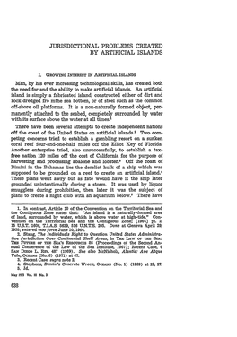 Jurisdictional Problems Created by Artificial Islands