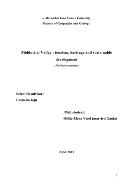 Tourism, Heritage and Sustainable Development - Phd Thesis Summary