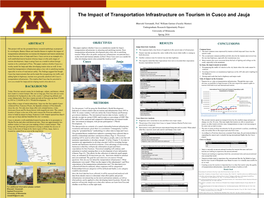 The Impact of Transportation Infrastructure on Tourism in Cusco and Jauja