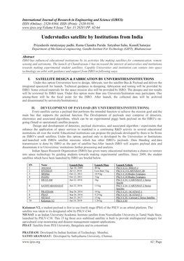 Understudies Satellite by Institutions from India