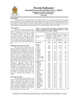 Poverty Indicators