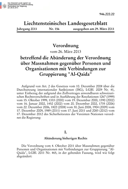 Liechtensteinisches Landesgesetzblatt Jahrgang 2013 Nr