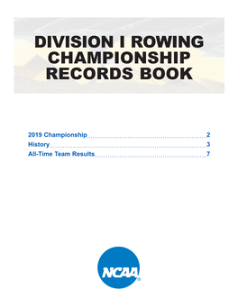 Division I Rowing Championship Records Book