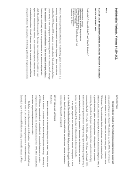 HABITAT USE by the FISHING SPIDER DOLOMEDES TRITON in a NORTHERN Arthropods, Fishes, and Anurans (Gudger 1925, Williams 1979, Zimmerman and Spence 1989)