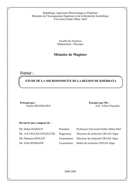 Mémoire De Magister