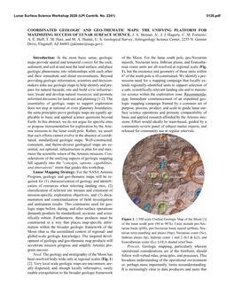 Coordinated Geologic and Geo-Thematic Maps: the Unifying Platform for Maximizing Success of Lunar Surface Science