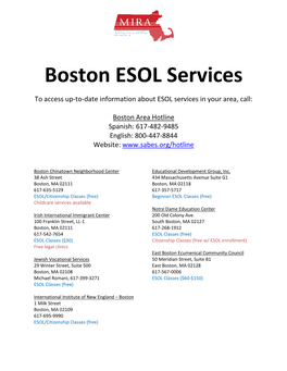 Boston ESOL Services