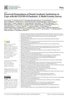 Perceived Preparedness of Dental Academic Institutions to Cope with the COVID-19 Pandemic: a Multi-Country Survey