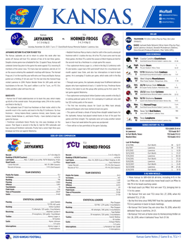 Jayhawks Horned Frogs Jayhawks Horned Frogs