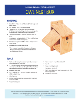 Owl Nest Box