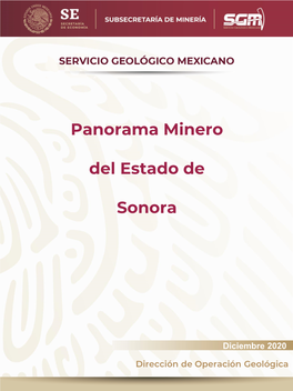 Panorama Minero Del Estado De Sonora 2 PRESENTACIÓN