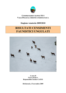 Relazione Censimenti Ungulati 2009