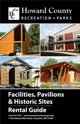 Facilities, Pavilions & Historic Sites Rental Guide