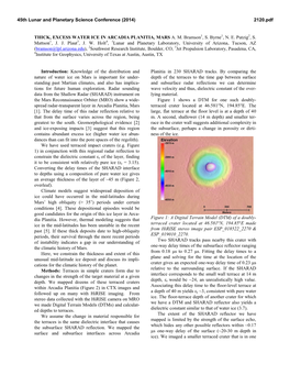 Thick, Excess Water Ice in Arcadia Planitia, Mars A